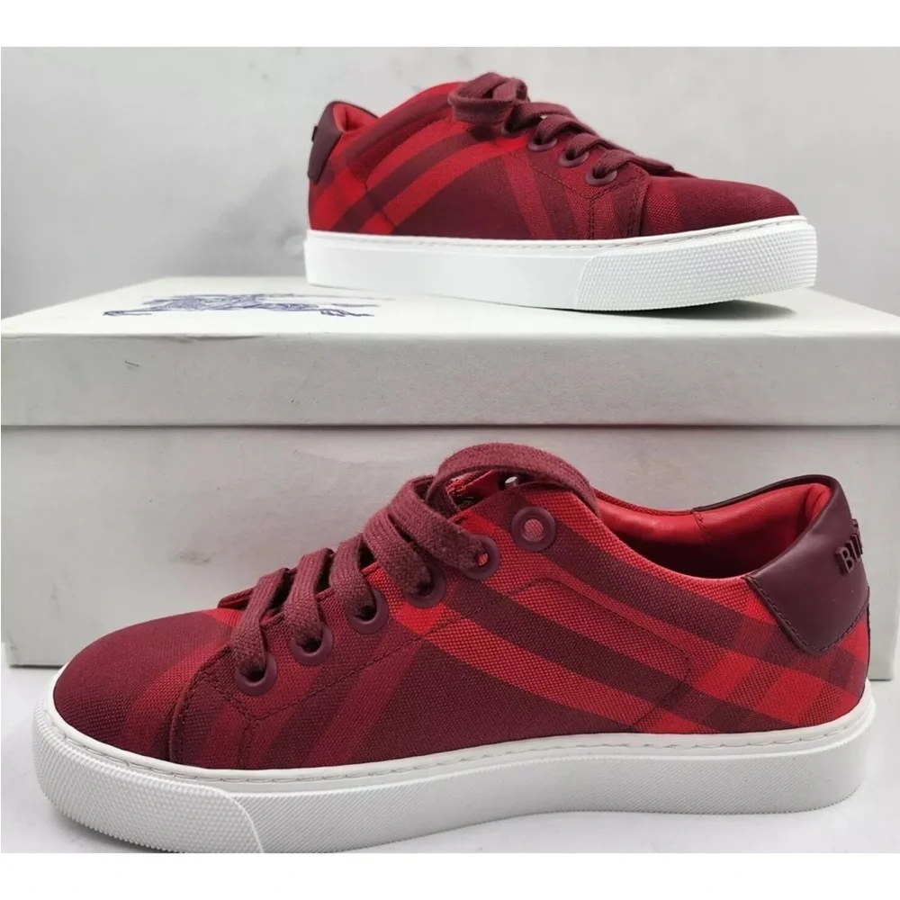 Burberry Crimson Checkered Sneakers - Picture 1 of 10